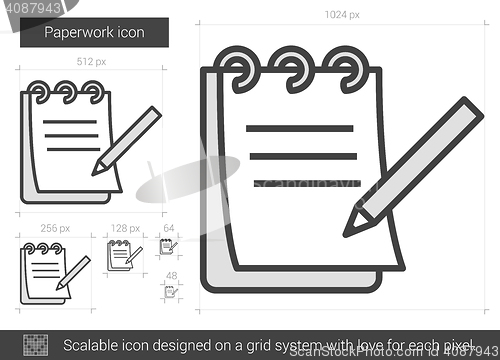 Image of Paperwork line icon.