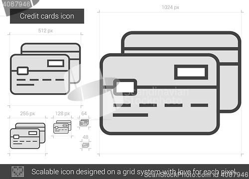 Image of Credit cards line icon.