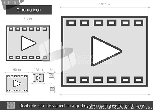 Image of Cinema line icon.