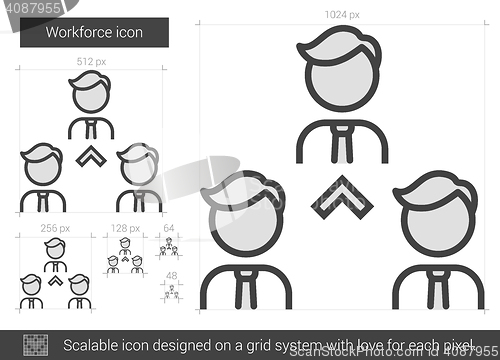 Image of Workforce line icon.