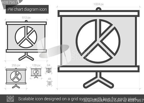 Image of Pie chart diagram line icon.