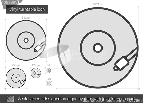 Image of Vinyl turntable line icon.