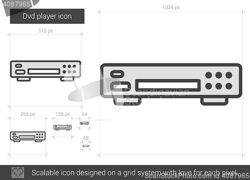 Image of Dvd player line icon.