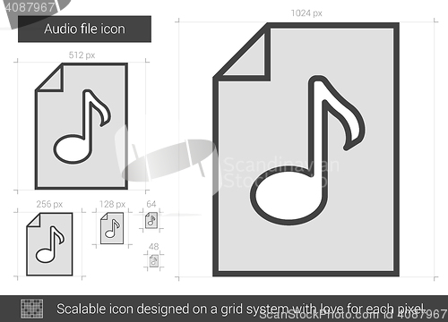 Image of Audio file line icon.