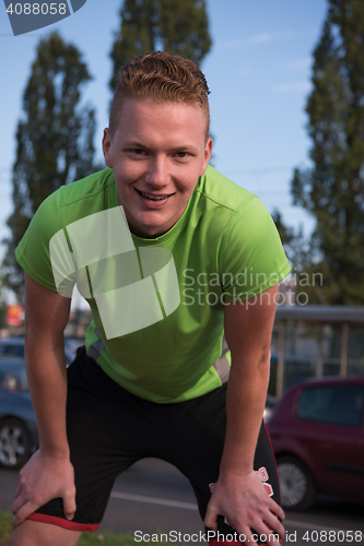 Image of portrait of a young man on jogging