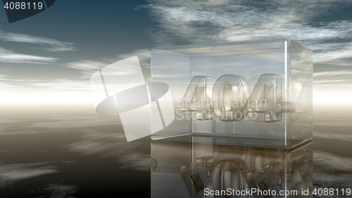 Image of number 404 in glass under cloudy sky - 3d illustration