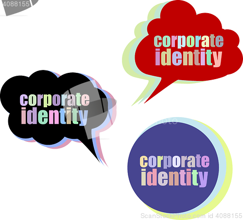 Image of corporate identity. Set of stickers, labels, tags. Business banners, Template for infographics. Icon set. Icon flat. Vector illustration