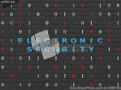 Image of Safety concept: Electronic Security on wall background