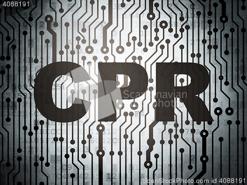 Image of Medicine concept: circuit board with CPR