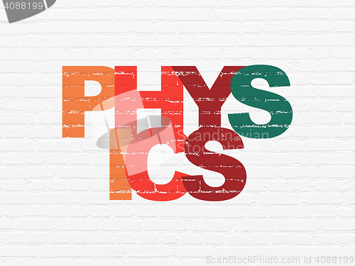 Image of Learning concept: Physics on wall background