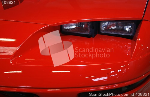 Image of Detail of a red sports car