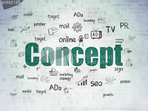 Image of Advertising concept: Concept on Digital Data Paper background
