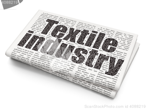Image of Industry concept: Textile Industry on Newspaper background