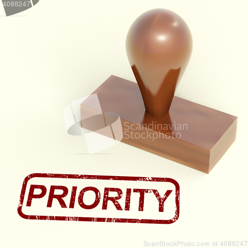 Image of Priority Rubber Stamp Shows Urgent Rush Delivery