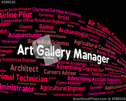 Image of Art Gallery Manager Represents Exhibition Room And Artistic