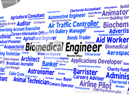 Image of Biomedical Engineer Means Career Mechanic And Words