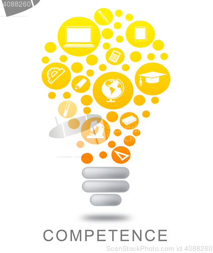 Image of Competence Lightbulb Indicates Mastery Glowing And Glow