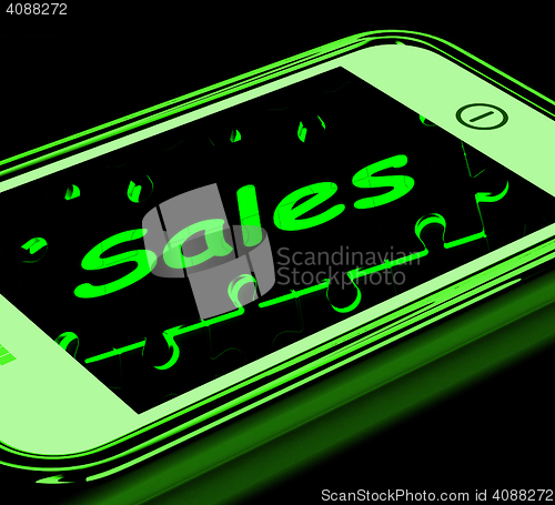 Image of Sales On Smartphone Showing Mobile Marketing