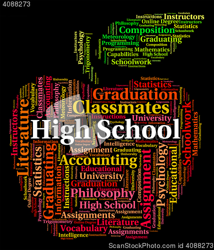 Image of High School Indicates Colleges Word And Text