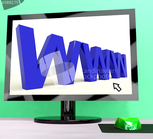 Image of Www Computer Word Showing Online Websites Or Internet