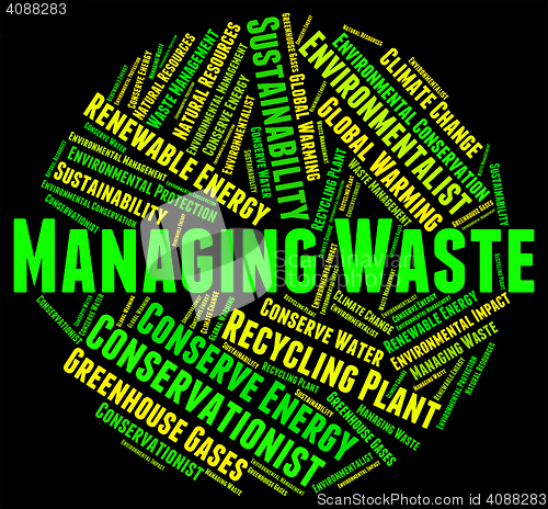 Image of Waste Management Means Process Word And Collection
