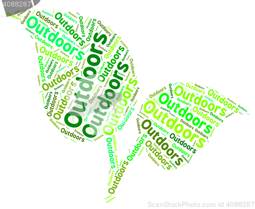 Image of Outdoors Word Shows Meadow Nature And Picturesque