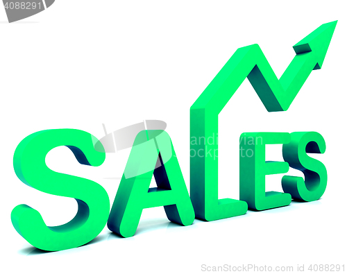 Image of Sales Arrow Word Shows Business Or Commerce