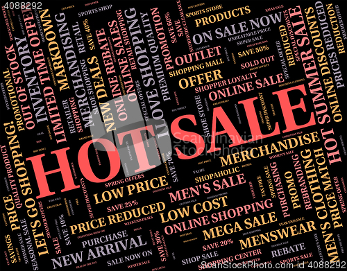 Image of Hot Sale Indicates Number One And Bargain