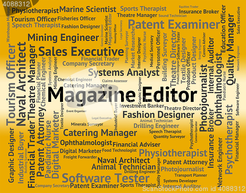 Image of Magazine Editor Means Hiring Word And Manager
