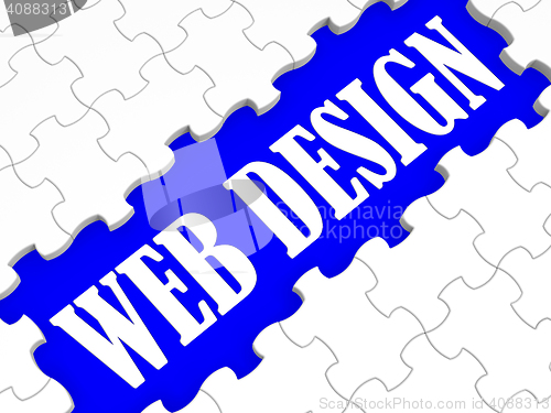 Image of Web Design Puzzle Shows Website Concept