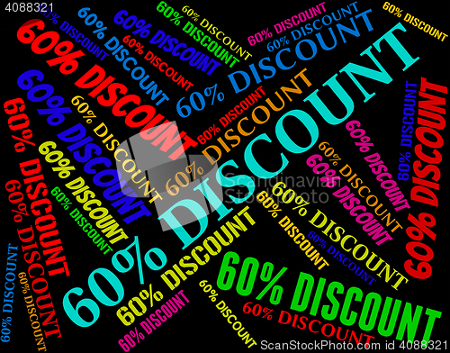 Image of Sixty Percent Off Shows Reduction Word And Sales
