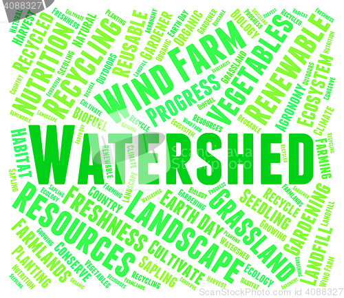 Image of Watershed Word Means River System And Drain