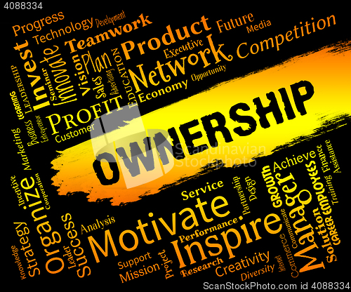 Image of Ownership Words Indicates Possession Title And Possess