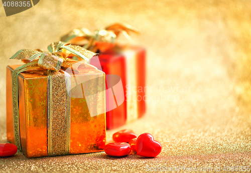 Image of presents and hearts