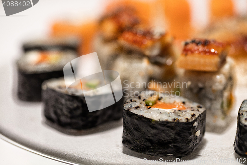 Image of Japanese Sushi On A Table