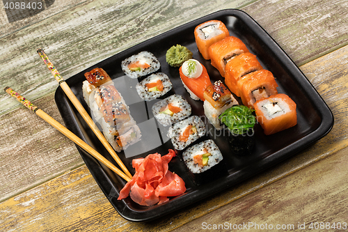 Image of Japanese Sushi On A Table