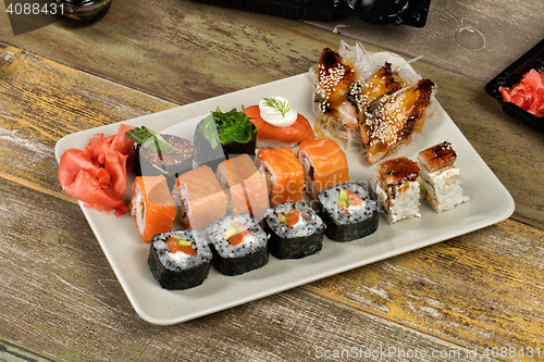 Image of Japanese Sushi On A Table