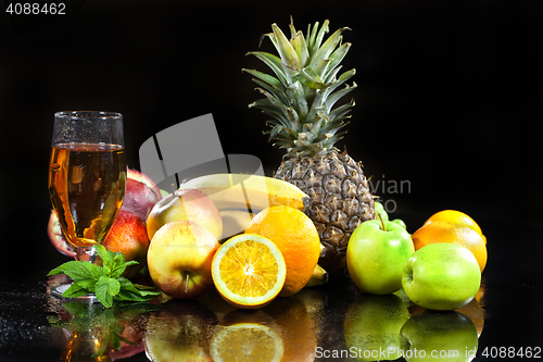 Image of Fruits On Black