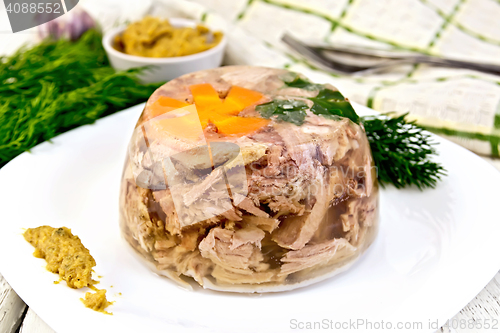 Image of Jellied in plate with parsley on board