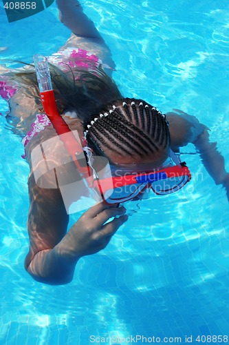 Image of Girl snorkeling on a summer day