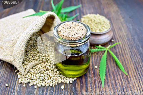 Image of Oil hemp with flour on board