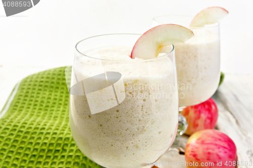 Image of Jelly air apple in wineglass with fruits on board