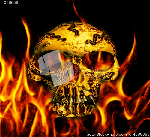 Image of abstract golden skull