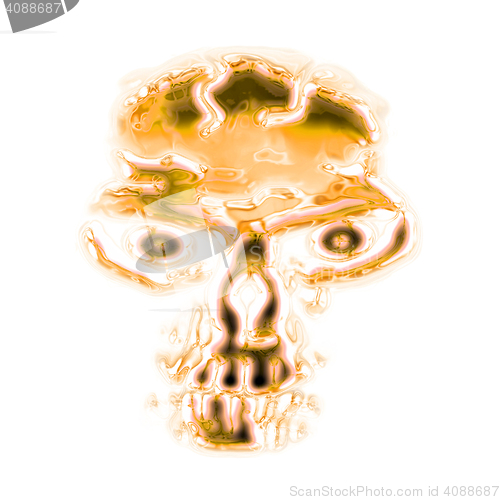 Image of abstract golden skull