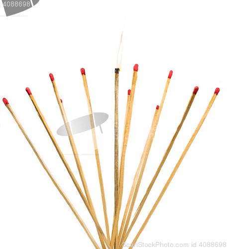 Image of matches isolated on a white background