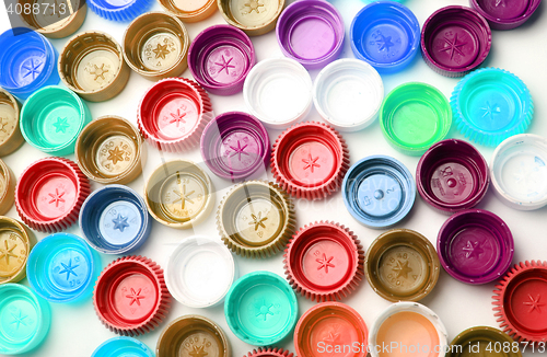 Image of plastic caps background