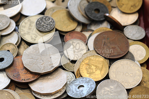 Image of old european coins background