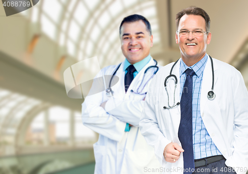 Image of Handsome Male Doctors or Nurses Inside Hospital Building