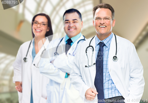 Image of Group of Doctors or Nurses Inside Hospital Building