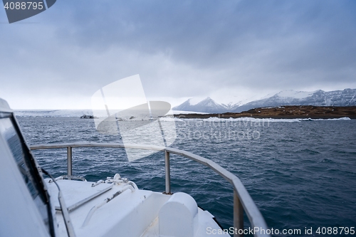 Image of Amphibian boat on lagoon